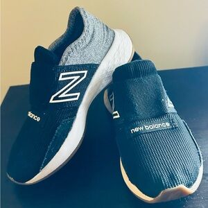New Balance Kids Slip-On Sneakers in Black and Gray